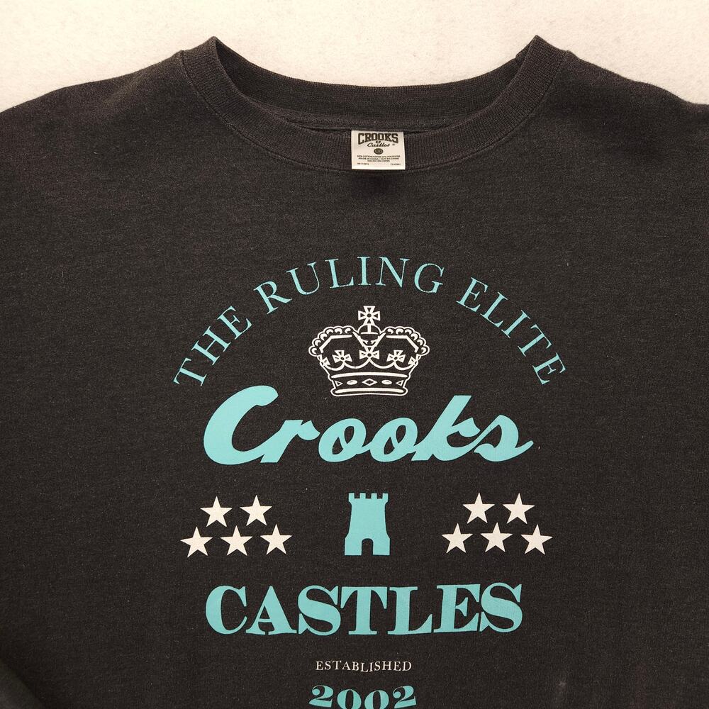 Crooks and Castles Long Sleeve Pullover Sweatshirt Mens Size Large L Gray